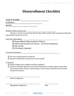 Disenrollment Checklist