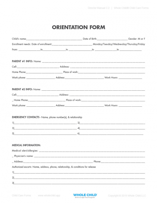Orientation Form