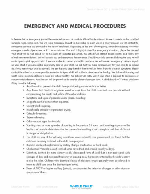 Emergency and Medical Procedures